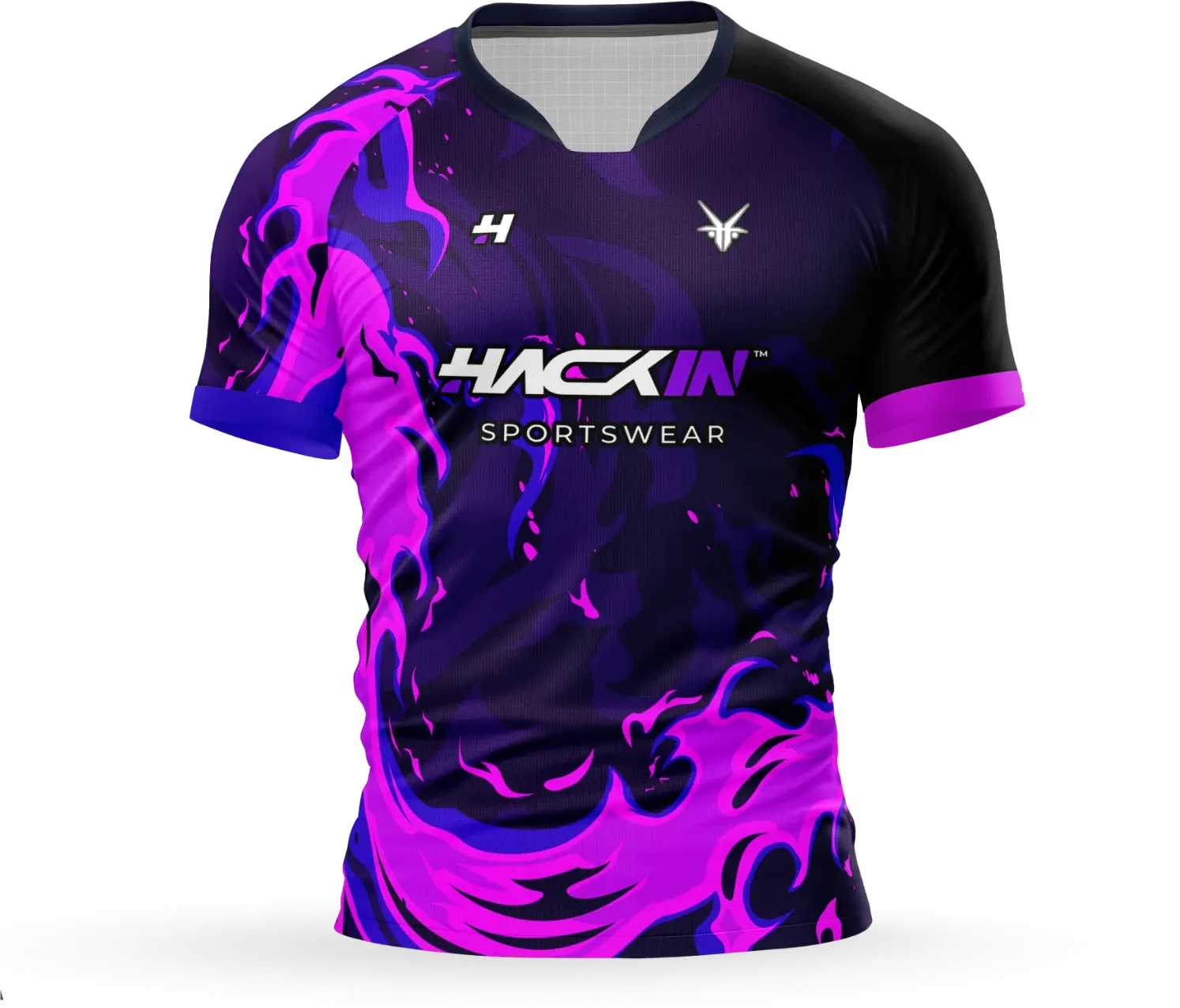 Custom sublimated rugby shirt designed by Hackin Sportswear
