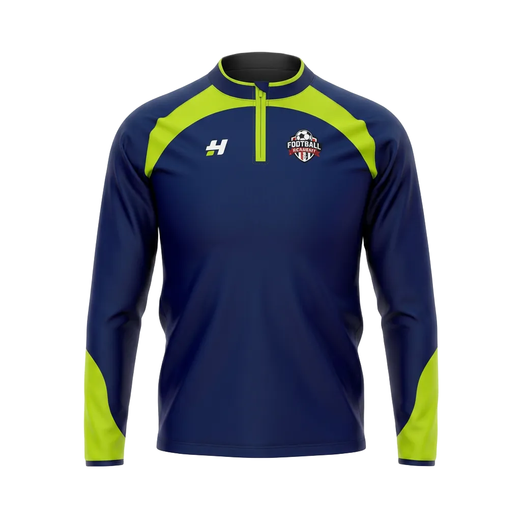 Custom rugby club quarter-zip training top by Hackin Sportswear