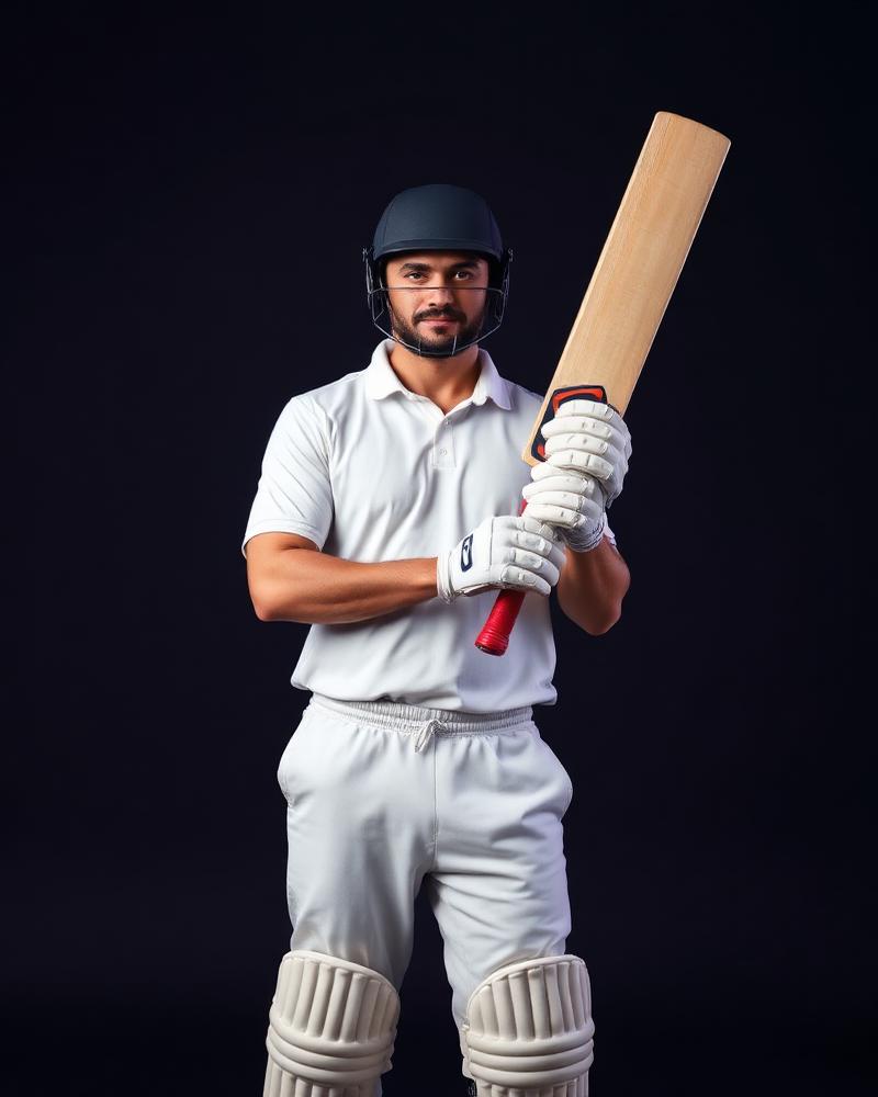 Cricket player in custom Hackin teamwear