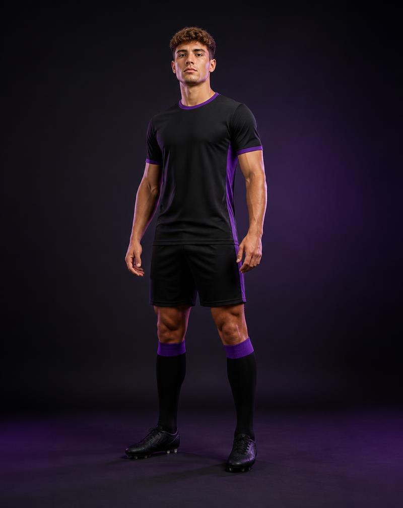 Football player in custom Hackin teamwear
