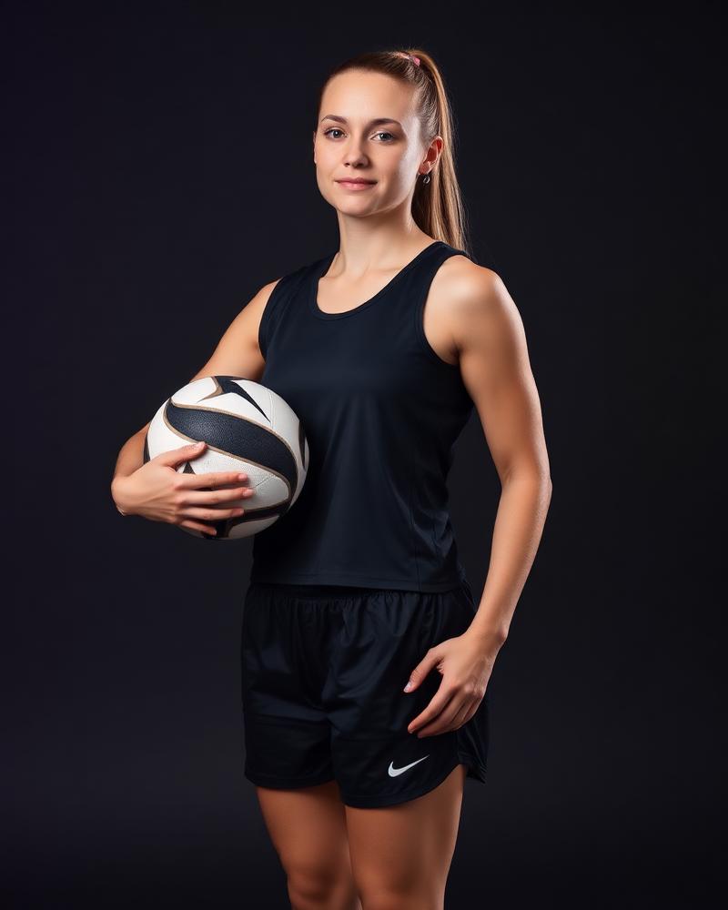 Netball player in custom Hackin teamwear