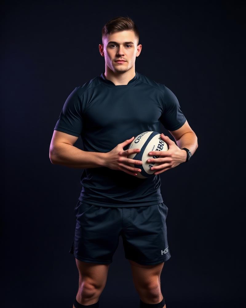 Rugby player in custom Hackin teamwear